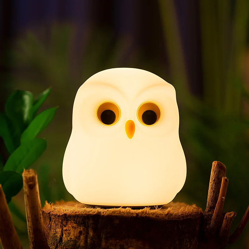 kids night light, owl night lamp, children bedroom lamp, cute night light