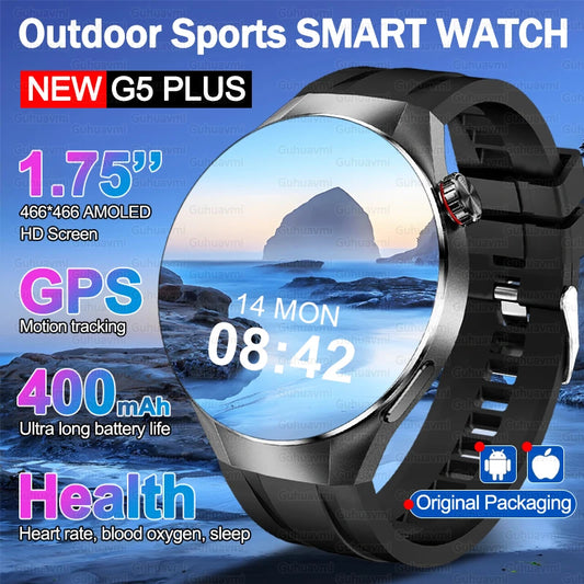 G5 Plus AMOLED GPS Smartwatch 2025 with Bluetooth Calling – For Android & iOS