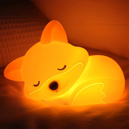SoftGlow Fox Night Lamp – Touch Control Rechargeable Night Light for Nursery