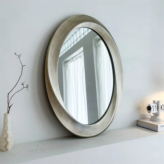 Maison Aurelia Oval Wall Mirror – Antique Gold Bevelled Frame