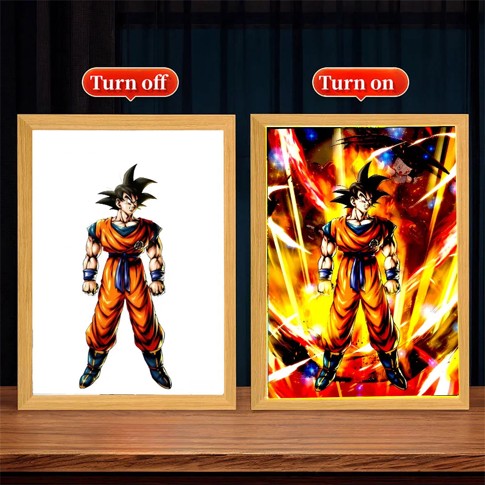 Dragon Ball Z LED Art Frame – Goku Action Figure Night Light & Room Decor